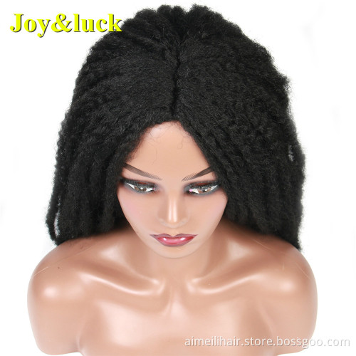 Long Afro Kinky Curly  Crochet Braids Wigs  Sythetic Wigs Middle Part Ombre Color Hair Wigs  Cosplay or Daily Use Hair Style